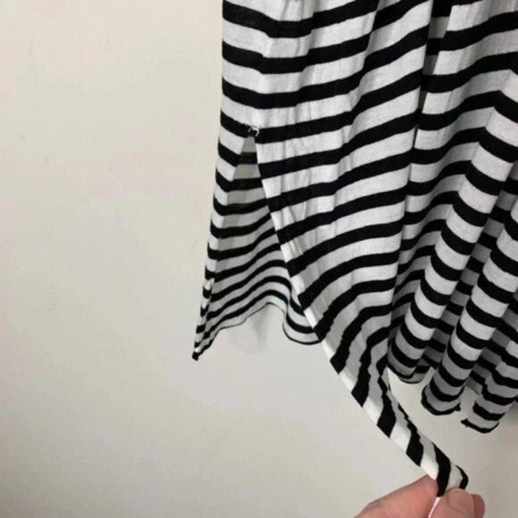 Aritzia Wilfred Tank Top Striped Racerback Side Split Hem White Black Size XS - Picture 7 of 11